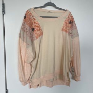 FREE PEOPLE CORAL LONG SLEEVE WITH DETAILING